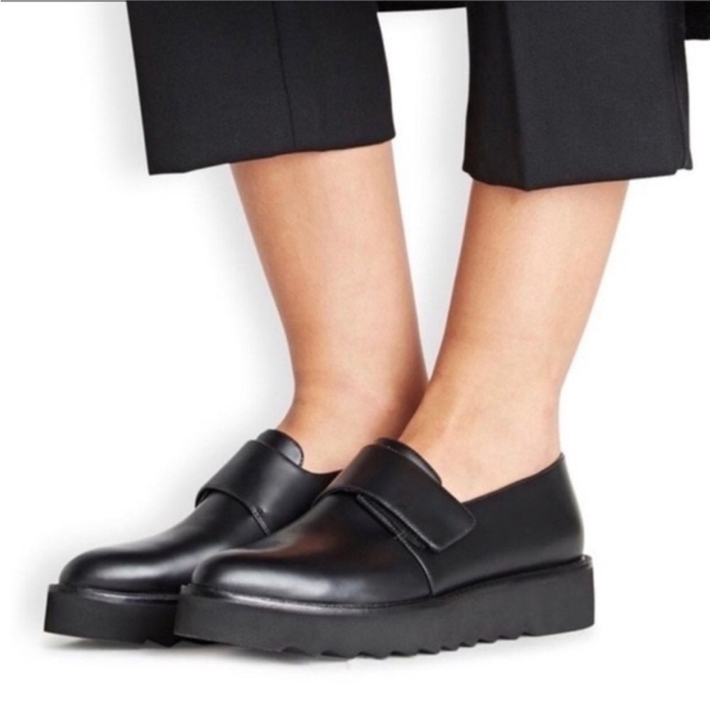VINCE Women's Size 8 US Black Ames Leather
Creeper Loafers Platform Point Toe - Picture 3 of 13